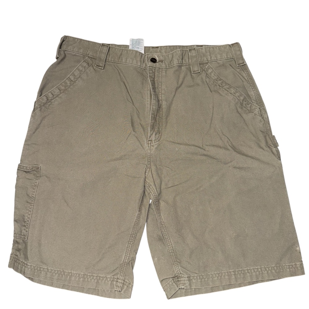 Carhartt B147 LBR Original Fit Canvas Work Shorts Khaki Green Men’s Sz 38
